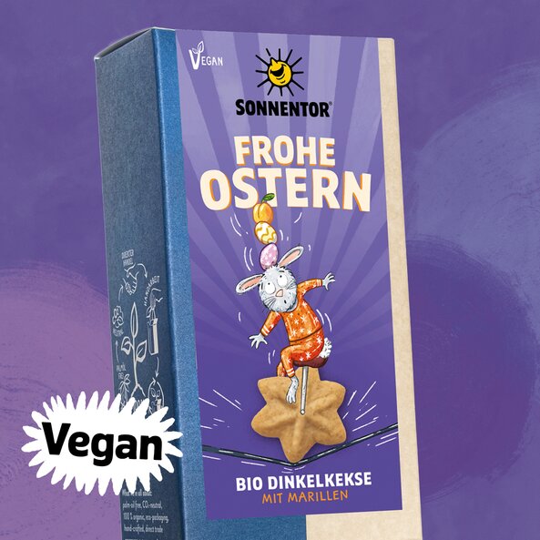 Frohe Ostern Kekse – Bio Dinkelkekse mit Marillen, vegan